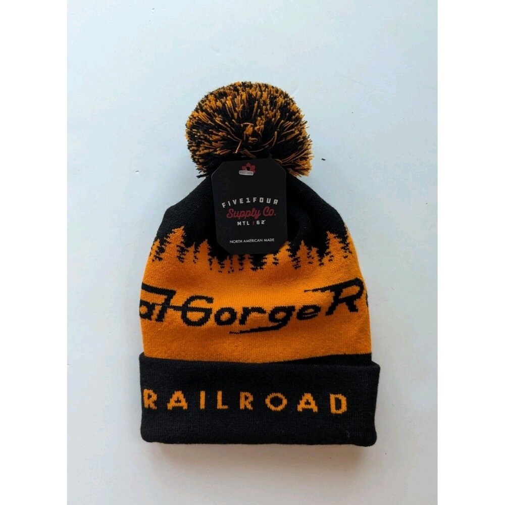 Royal Gorge Beanie Hat Pom-Pom Orange Acrylic Spandex NWT